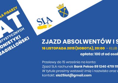 Zaproszenie na Zjazd Absolwentów i Słuchaczy SLA